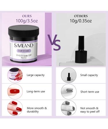 Saviland Gel Top Coat - 3.5OZ No Wipe Clear Nail Polish for Professionals & DIY Manicures - Buy Online on GoSupps.com