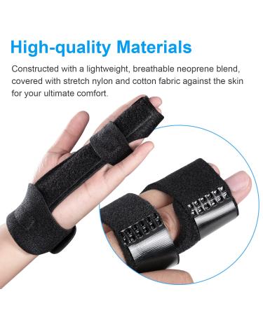 Adjustable Fracture Finger Splint for Trigger Finger - Metal Immobilizer Treatment for Sprains, Arthritis, Mallet Injury - Full Hand and Wrist Support - Medium Size - Buy Online on GoSupps.com