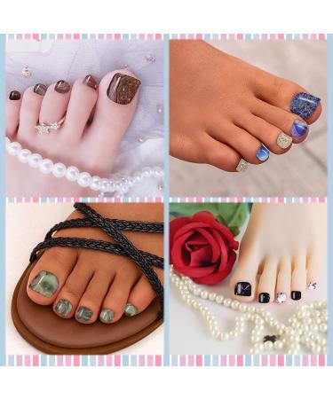 Marbling Print Toenail Polish Strips - 20 Sheets Adhesive Nail Stickers & Manicure Kit - Buy Online on GoSupps.com