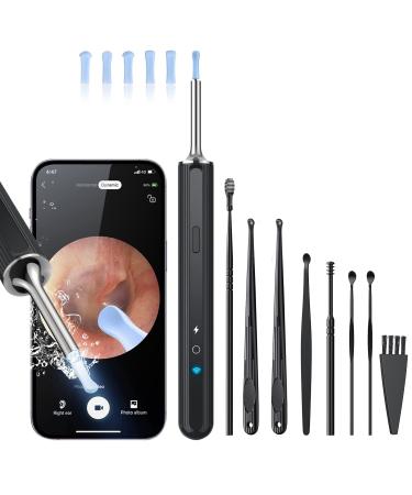 Ear Wax Removal, Ear Wax Removal Kit with 7 Ear Pick, Ear Cleaner with Camera and Light, Ear Wax Removal Tool Camera with 1080P, Ear Cleaning Kit for iOS & Android (Black)