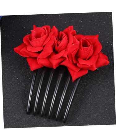Amosfun 1pc Red Rose Hair Comb Bridal Headpieces for Wedding Flower Hair Clips for Wedding Hair Comb Bridal Hair Comb Hair Side Comb Wedding Rose Flower Hair Comb Bride Rose Color Headgear - Buy Online on GoSupps.com