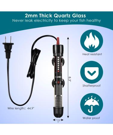 Abhirsh Aquarium Heater 50 Watt - Reliable Fish Tank and Immersion Water Heater Adjustable Temperature Submersible Thermostat Heater for 5-10 Gallon 50W - Buy Online on GoSupps.com