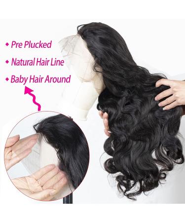 Vroosar 28 Body Wave Lace Front Human Hair Wig 180 Density | 13x4 HD Transparent Lace Frontal | Glueless & Pre-Plucked for Women | Natural Hairline - Buy Online on GoSupps.com