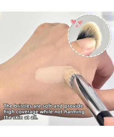 Concealer Brush Wooden Handle Sloped Concealer Brush Concealer Blending Brush Makeup Brush for Under Eye Under Eye Brushes for Eye Cream Primer and Concealer - Buy Online on GoSupps.com