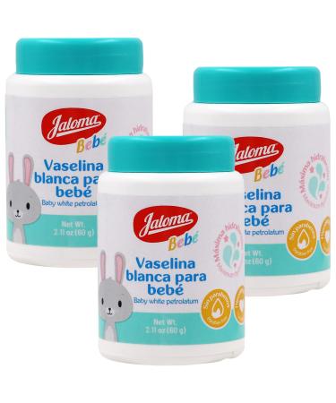 Jaloma Baby White Petrolatum Prevents Diaper Rash Softens Baby Skin 3-Pack of 2.11 Oz 3 Jars