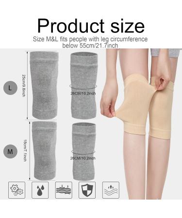 Buy Geyoga Knee Warmers - 4 Pairs Compression Sleeves for Men & Women | Winter Cycling & Ski Support - White Black Nude Gray - Buy Online on GoSupps.com