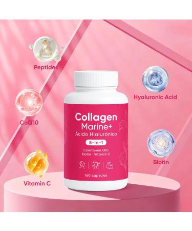 Nitidissima Nutribrain Hydrolyzed Marine Collagen + Hyaluronic Acid Formula 5-in-1 Beauty & Wellness Blend with CoQ10 Biotin & Vitamin C Vegan Friendly Non-GMO 150 Capsules - Buy Online on GoSupps.com