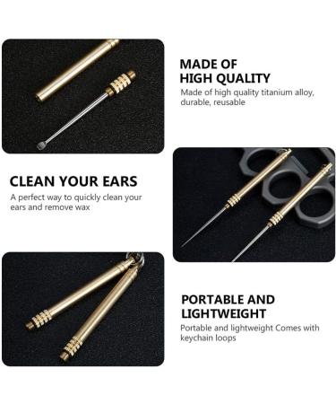Titanium Alloy Ear Digger Kit - Ear Wax Removal Tool with Keychain | Ear Cleaner and Ear Pick for Earwax Removal - Buy Online on GoSupps.com