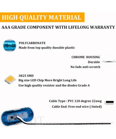 PSEQT 3.8'' Waterproof Boat Marine LED Lights - Blue 6Pcs | Interior Deck Light for Pontoon, Fishing Boat, Kayak, Sailboat | 12V 24V - Buy Online on GoSupps.com