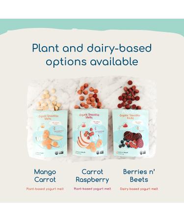 Amara Yogurt Melts Carrot Raspberry | Healthy Snacks for Baby and Toddlers | Gluten Free & Plant Based | Organic Fruit | 6 Pouches - Buy Online on GoSupps.com