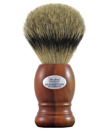 Hans Baier Exclusive Shaving Brush Real Silvertip Badger Hair - Plum Wood Handle
