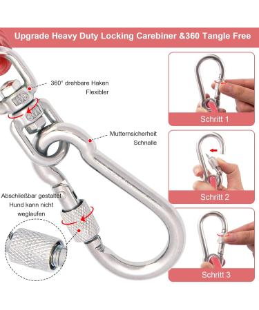 Shop Pink Tie-Out Leashes for Dogs | 3/6/9/15m Yard Leash - Durable & Stylish - Buy Online on GoSupps.com