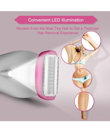 Brori Electric Razor for Women | Rechargeable Bikini Trimmer & Body Hair Removal - Painless WetDry Shaver with LED Light - Purplish Red - Buy Online on GoSupps.com
