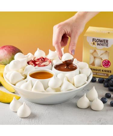 Flower & White Very Vanilla Meringue Kisses (4 Pack) Low Calorie 10 Calories Per Kiss Vegetarian Gluten-Free Natural Flavours & Ingredients 4 x 100g - Buy Online on GoSupps.com