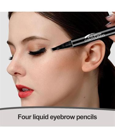 Eyebrow Pen Eyebrow Pencil with 4-Fork-Tip Liquid Eyebrow Pencils for Women Eyebrow Pen Last All-Day Eyebrow Pencil (Grey) - Buy Online on GoSupps.com