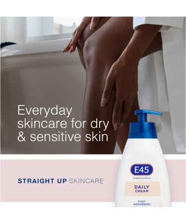 E45 Daily Cream 400ml - Soothes Dryness, Smooths Rough Skin - Non-Greasy Moisturizer for Face, Body, and Hands - Dermatologically Tested - Pack of 1 - Buy Online on GoSupps.com