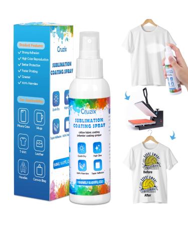 Sublimation Spray for Cotton T-Shirts & Blends and All Fabric. Including  Polyester Carton Canvas Tote Ba. Achieve Brighter and More Vibrant Colors.  No Mixing Required-3.38 oz 1 piece