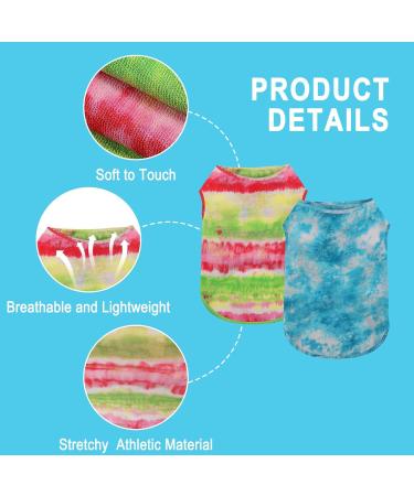 2 Pack Small Dog Shirts - Breathable Summer T-Shirts for Puppies | Light Sleeveless Dog Clothing in Green & Blue - Buy Online on GoSupps.com