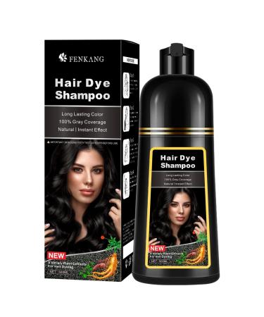 Black Hair Dye Shampoo for Women  Easy Hair Color Shampoo For Men - 100% Gray Coverage - Herbal Ingredients 3 in 1 Black Hair Dye Shampoo 500ml/16.9Fl Oz