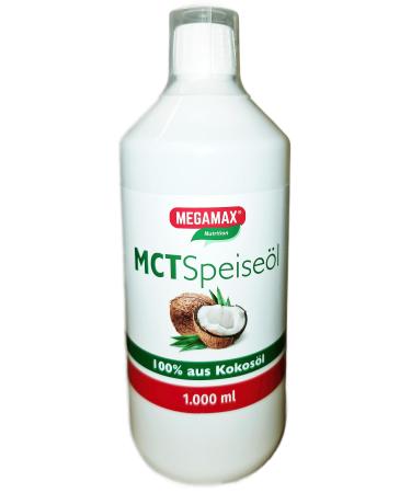 Megamax MCT Food oil medium -chain triglycerides 1000 ml made of coconut oil |Energy supplier for athletes dietary foods tasteless _ Suitable as part of a ketogenic diet