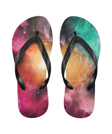 Mnsruu Universe Spiral Galaxy Space Starry Star Flip Flops Flip Sandals Home slippers Hotel Spa Bedroom Travel Xs for Men Women