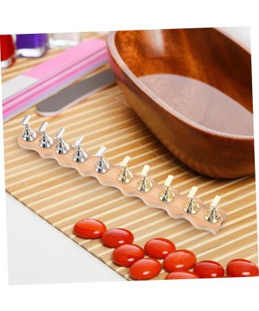 Ipetboom 1 Set Nail Art Base Metal Display Stand Nail Practice Holder Nail Stands for Press on Nail Art Supplies Beauty Nail Holders Practice Nail Racks Japanese-style Clay Wooden - Buy Online on GoSupps.com