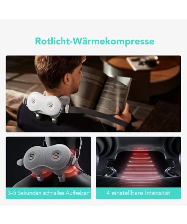 SKG H7 Shiatsu Neck Massage Device - Deep Tissue Relief with Heat | 4D Electric Kneading 4 Heating Levels & Massage Modes | Ideal for Pain Relief - Perfect Gift for Moms - Buy Online on GoSupps.com