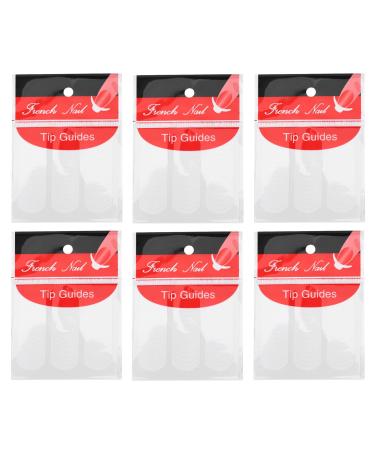 GRARRO 6 Pack Of 48 Nail Art French Manicure Tip Guides Stickers