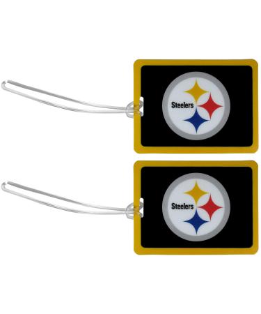 Siskiyou NFL Pittsburgh Steelers Vinyl Luggage Tag, 2pk, Black, One Size