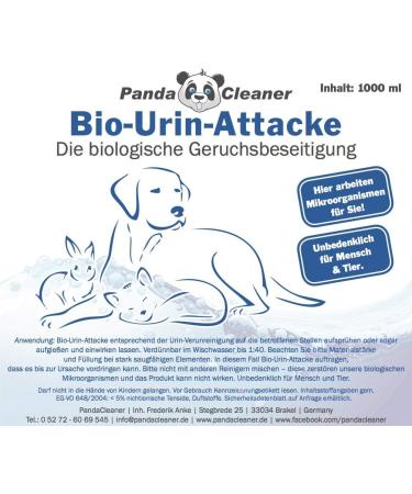 Pandacleaner Organic Urine Odor Remover - 1000ml Concentrate for Cat & Dog Urine - Effective Microorganism Cleaner - Buy Online on GoSupps.com