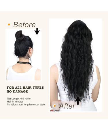 Shop Black Long Horse Tail Extensions - Natural Afro Braid Ponytail Hair Extensions for Women | 75cm Wrapped Hair - Buy Online on GoSupps.com