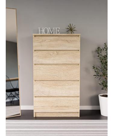 3xEliving Chest of Drawers Sideboard DEMII - 5 Drawers in Sonoma Oak | Stylish & Functional Storage for Home - Buy Online on GoSupps.com