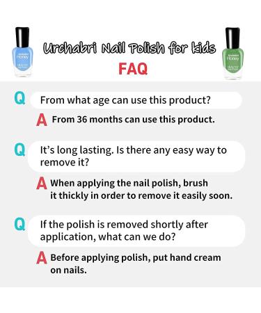 Urchabri Kids Nail Polish Set - Non Toxic, Fast Drying, Peel Off Nail Polish - Birthday Gift for Girls Ages 3+ | GS10-4 - Buy Online on GoSupps.com