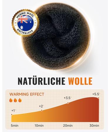 Alaplus Merino Wool Socks - Warm Hiking Socks for Men & Women | Thermo Socks - 3 Pairs (43-46 A18 Black) - Buy Online on GoSupps.com