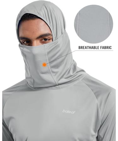 Baleaf Men's UV Protection Rashguard Shirt - UPF 50+ Long Sleeve Hooded Sweatshirt for Running Surfing & Outdoor Fishing - Lightweight Thumb Hole Design Gray - Buy Online on GoSupps.com