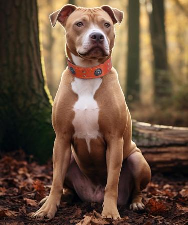 Handmade Leather Dog Collar 5cm Wide - Luxurious & Robust for Large/Medium Breeds - Soft Orange Neck Band (57-67.5cm) - Buy Online on GoSupps.com