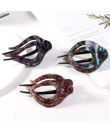 Mistofu 3-Piece French Curved Hair Clips Set | No Slip Strong Grip | Extra Large Clips for Thick Hair | Multicolor A - Buy Online on GoSupps.com