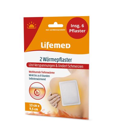 Lifemed heat pavement without drug active ingredient for pain relief for back neck shoulders thermal pillows back warmer neck warmer regional pain (6 patches)