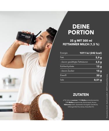 Best Body Nutrition Gourmet Premium Pro Protein Shake - Coconut Flavor 4-Component Protein Blend (Caseinate Whey Concentrate Whey Isolate Egg Protein) - 1 kg Zip Bag (1 Pack) - International Shipping Available - Buy Online on GoSupps.com