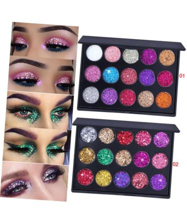 FOMIYES 2pcs 15 Eyeshadow Makeup Palette Eye Shadow Tray Diamond 1 count (Pack of 1) As Shownx2pcs - Buy Online on GoSupps.com