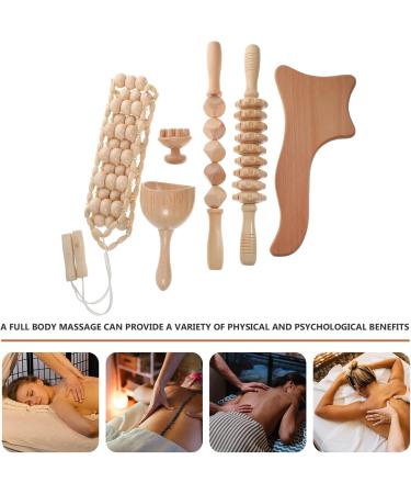 Healvian Wooden Lymphatic Drainage Tool Set | 5-Piece Maderoterapia Kit | Wood Massage & Gua Sha Tools for Body Muscle Recovery - Buy Online on GoSupps.com