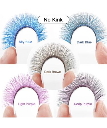 Dark Purple YY Eyelash Extension Lashes - D Curl 0.07mm Faux Mink Cluster (8-15mm) - Soft Premade Y Lashes for Bold Looks - Buy Online on GoSupps.com