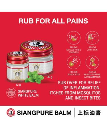 Siang Pure White Balm 40g - Thai Herbal Relief Balm with Cooling Formula - Buy Online on GoSupps.com