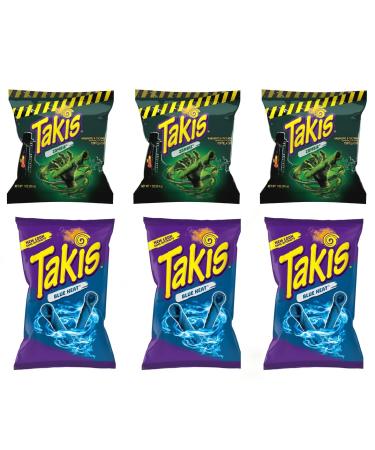 Takis Mix Party Pack includes - 3 x 28.4g Zombie Flavour + 3 x 56.7g Blue Heat