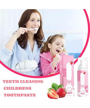 Kids Strawberry Foam Toothpaste - Low Fluoride, Natural Ingredients for Children's Teeth Whitening and Cleaning - Buy Online on GoSupps.com