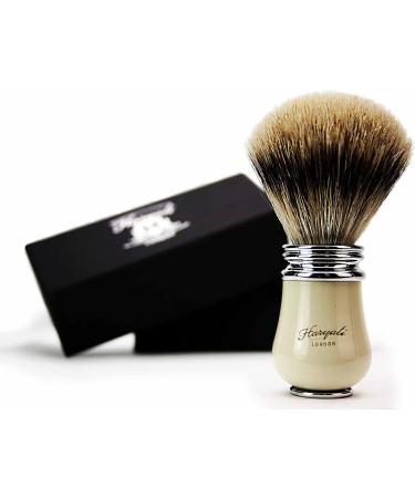 Men's Pure Badger Hair Shaving Brush - Ivory Handle & Stand - Silver Tip for Wet Shaving | International Shipping Available - Buy Online on GoSupps.com