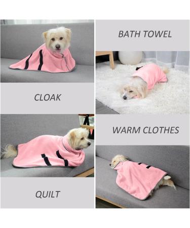 1 Piece Absorbent Pet Bathrobe - Quick Drying Towel for Dogs & Cats | Pink Swim Towel - Buy Online on GoSupps.com