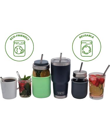 Safer Rounded End Stainless Steel Metal Straws for Mason Jars - Combo Pack with Cleaning Brush and Bag (6 Pack) - Buy Online on GoSupps.com