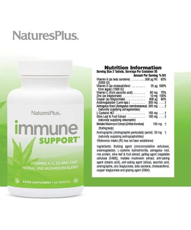 Nature's Plus Immune Support - 60 Tablets for Enhanced Wellness - Buy Online on GoSupps.com