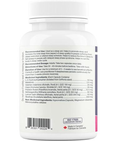 Maxion SleepAid Extra with Skullcap and Ashwagandha to Help Promote Sleep and Increase Total Sleep Time 60 Vegetable Capsules - Buy Online on GoSupps.com